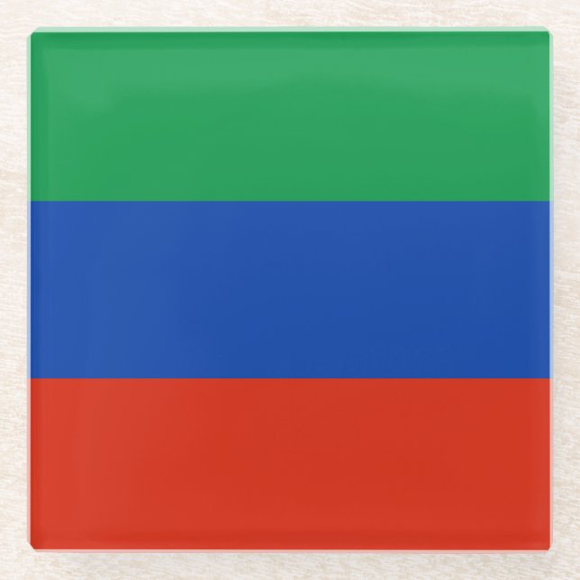 Dagestan Flag Glass Coaster (Front)