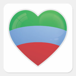 Dagestan Republic Love Icon Square Sticker