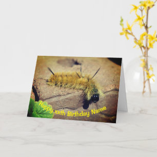 Dagger Moth Caterpillar Personalised Birthday  Card