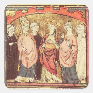 Dagobert I , King of Franks receiving the Kingdom Square Sticker