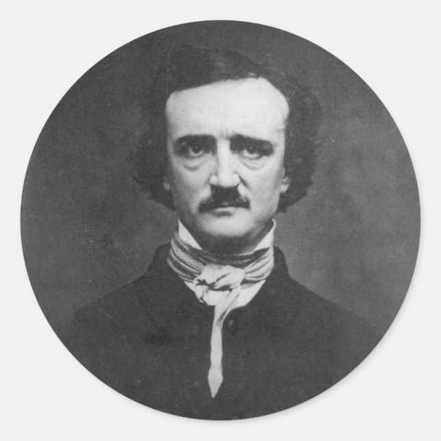 Daguerreotype of Edgar Allan Poe by C.T. Tatman Classic Round Sticker (Front)