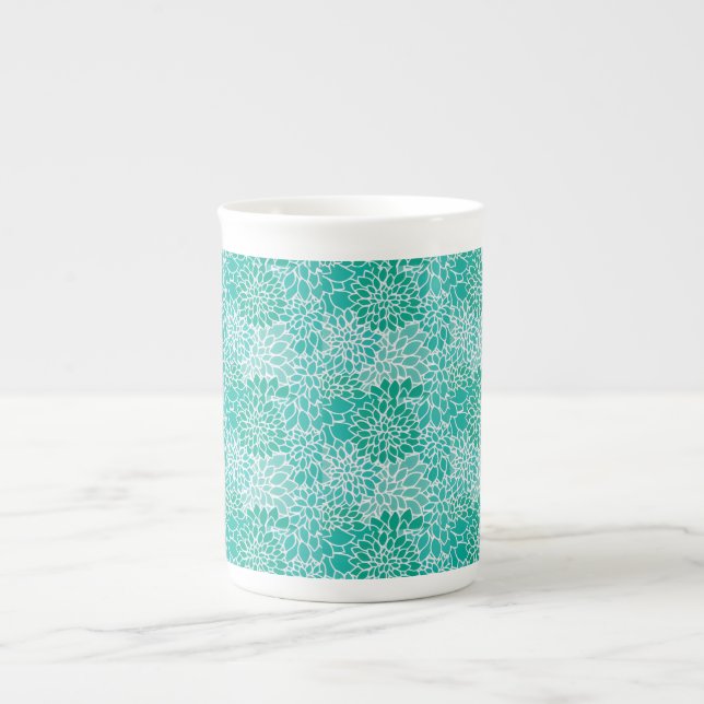 dahila grace floral pattern bone china mug (Front)