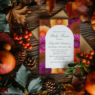 Dahlia Autumn Floral Baby Shower Invitation