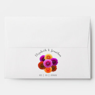 Dahlia Autumn Floral Wedding Envelope