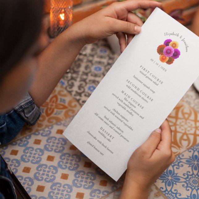 Dahlia Autumn Floral Wedding Menu (Creator Uploaded)
