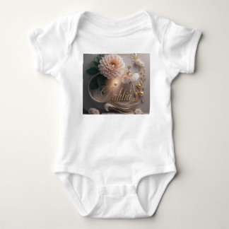 Dahlia Ballet Bloom Floral Art Design Baby Bodysuit