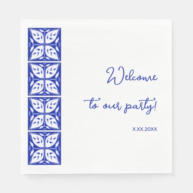 Dahlia Buds Personalized Party Paper Napkins (Front)