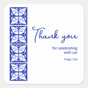 Dahlia Buds Personalized Party Stickers