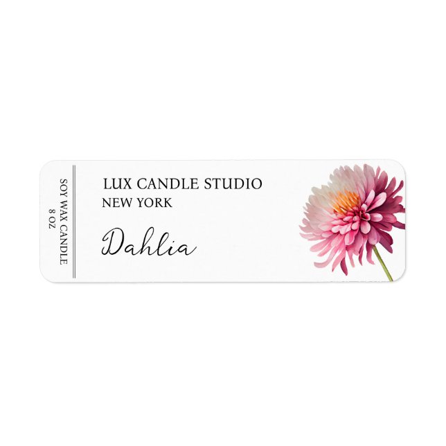 Dahlia Candle Label Return Address Label (Front)