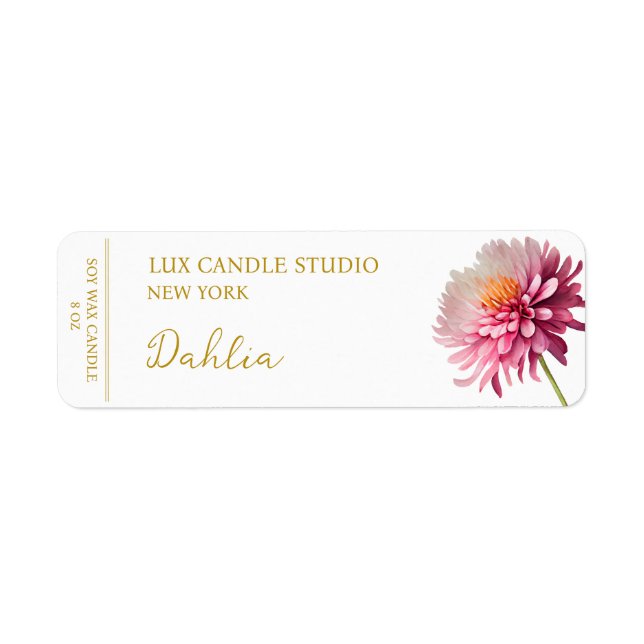 Dahlia Candle Label Return Address Label (Front)