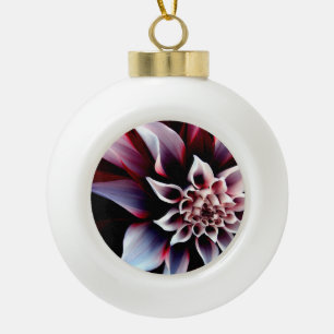 Dahlia Ceramic Ball Christmas Ornament