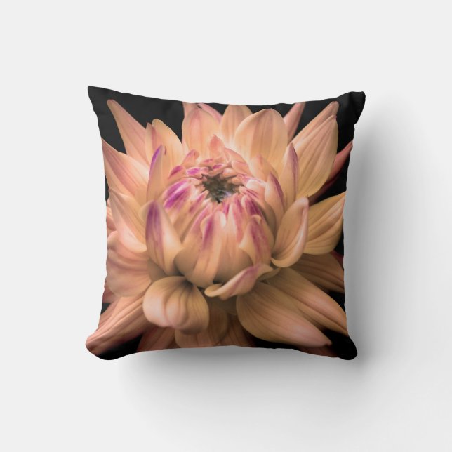 Dahlia Corona Flower Custom Name Cushion (Front)