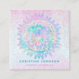dahlia decor aesthetician salon spa square business card