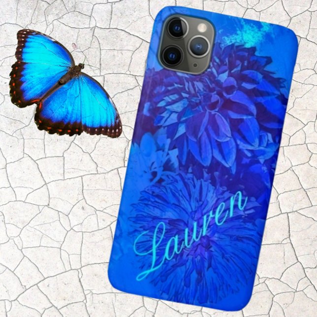 Dahlia Delight in Beautiful Blues Phone Case (Creator Uploaded)