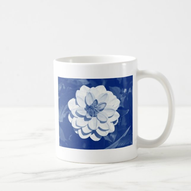 Dahlia - Digital Cyanotype Coffee Mug (Right)