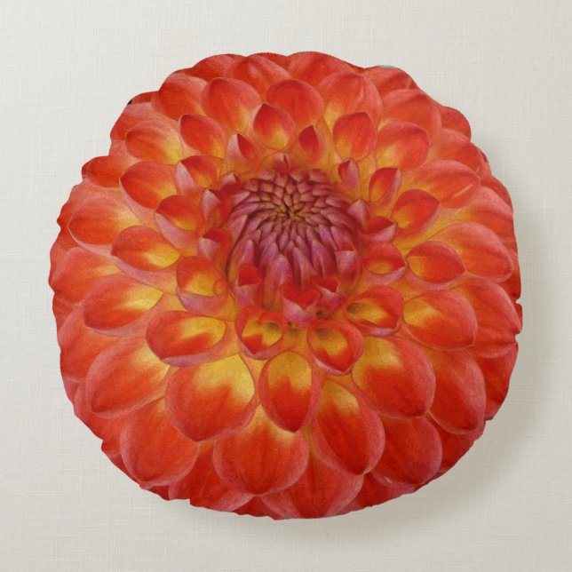 Dahlia Divinia Round Cushion (Front)