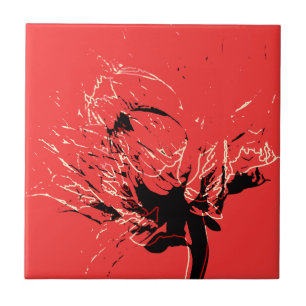 dahlia duo ceramic tile