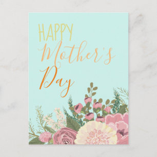 Dahlia floral bouqet / Mother's Day Postcard