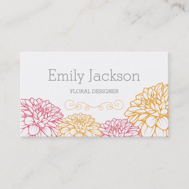 Dahlia Floral Business Cards (Front)