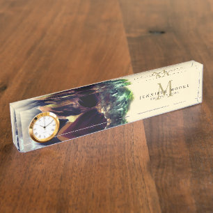 Dahlia Floral Painting Monogram Nameplate