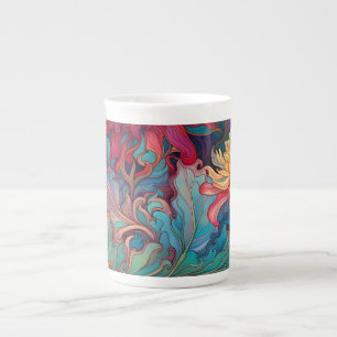 Dahlia Floral Tapestry Bone China Mug