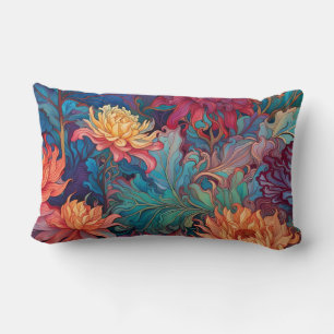 Dahlia Floral Tapestry Lumbar Cushion
