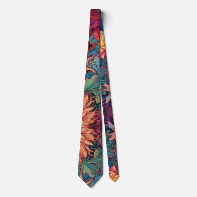 Dahlia Floral Tapestry Tie (Front)