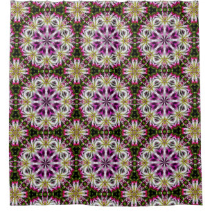 Dahlia Flower Abstract Pattern  Shower Curtain