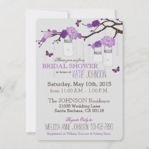 Dahlia Flower Branch Modern Bridal Shower Invitation