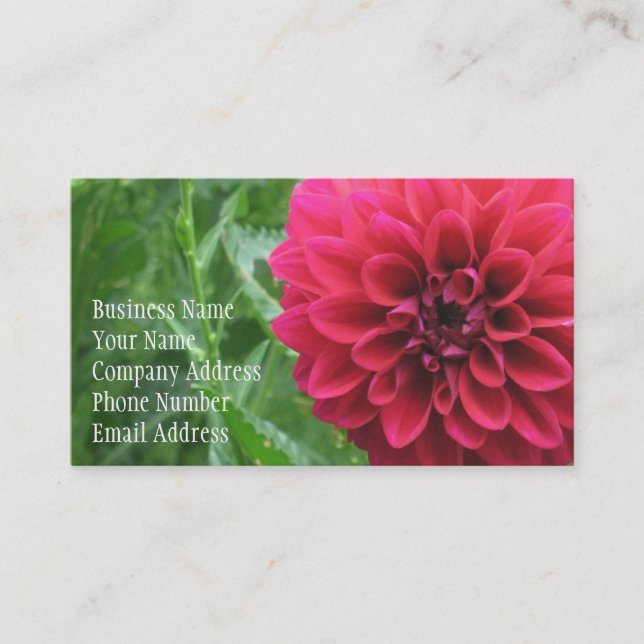 Dahlia Flower Business Card (Front)