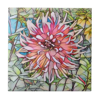 DAHLIA FLOWER CERAMIC TILE