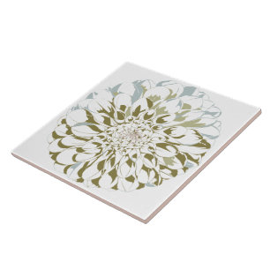 Dahlia flower ceramic tile 