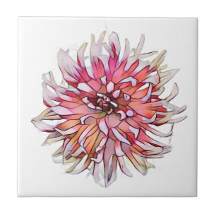 DAHLIA FLOWER CERAMIC TILE