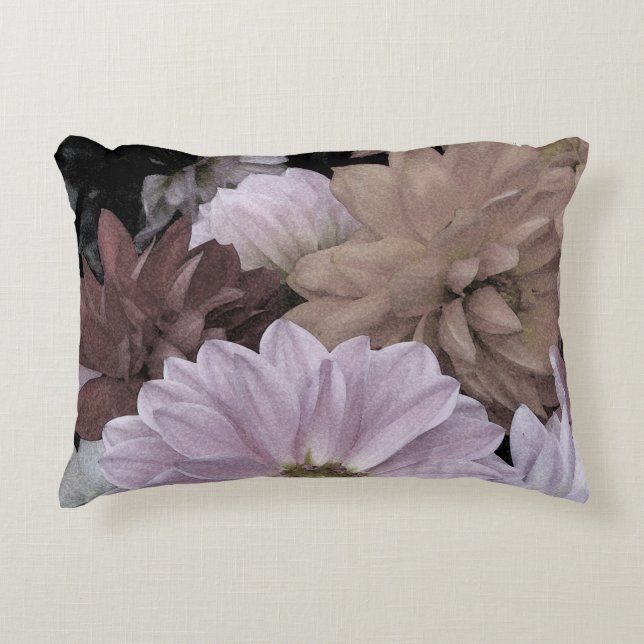 Dahlia Flower Garden Floral Abstract Accent Pillow (Front)
