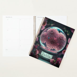 Dahlia Flower Globe Planner