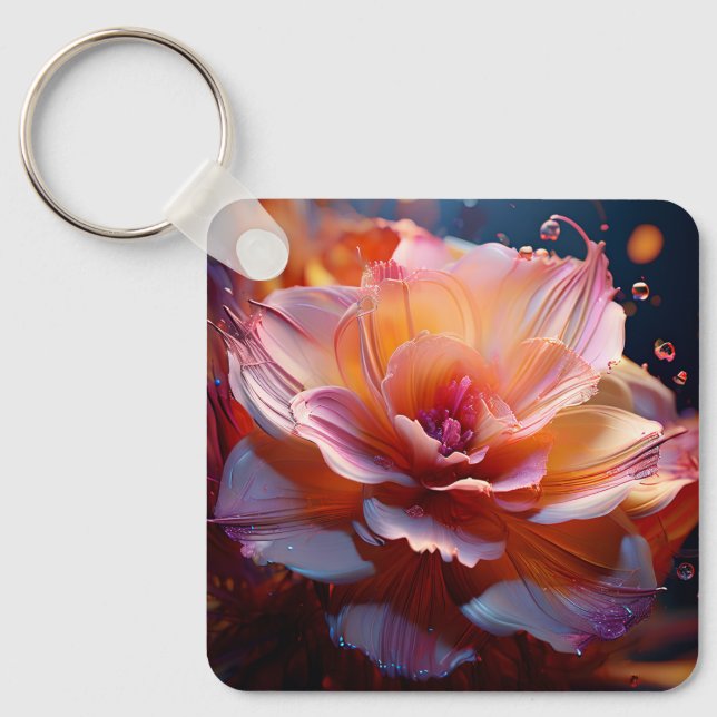 Dahlia Flower Key Ring (Front)