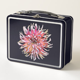 DAHLIA FLOWER METAL LUNCH BOX
