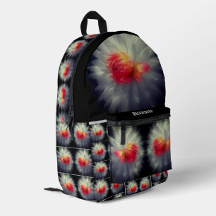 Dahlia Flower Partial Colour Personalised Printed Backpack