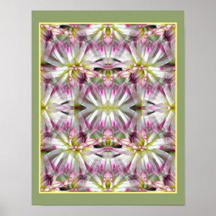 Dahlia Flower Petals Multiplied Abstract Poster