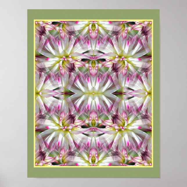 Dahlia Flower Petals Multiplied Abstract      Poster (Front)