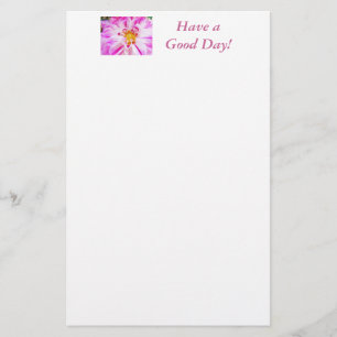 Dahlia Flower Stationery Pink Dahlias Florals