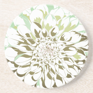 Dahlia flower stone coaster - round