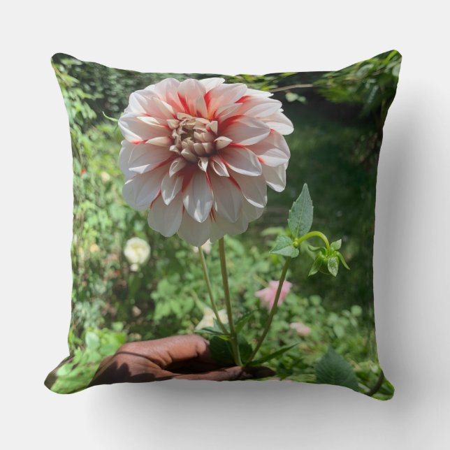 Dahlia Flower throw Pillow (Front)