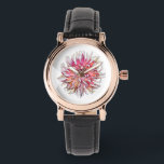 DAHLIA FLOWER WATCH<br><div class="desc">An art design of a beautiful pink and white dahlia flower.</div>