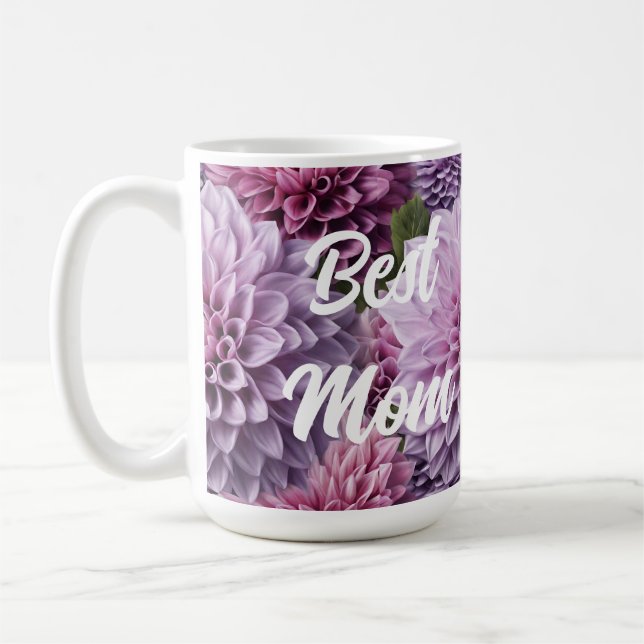 Dahlia Flowers AI Art Design Best Mum  Coffee Mug (Left)