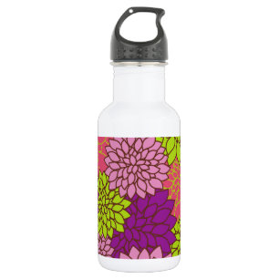 Dahlia Flowers, Colourful Flowers, Floral Pattern 532 Ml Water Bottle