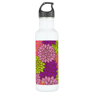 Dahlia Flowers, Colourful Flowers, Floral Pattern 710 Ml Water Bottle
