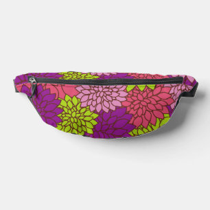 Dahlia Flowers, Colourful Flowers, Floral Pattern Bum Bags