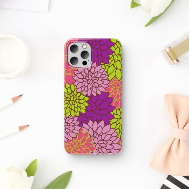 Dahlia Flowers, Colourful Flowers, Floral Pattern Case-Mate iPhone Case (Creator Uploaded)