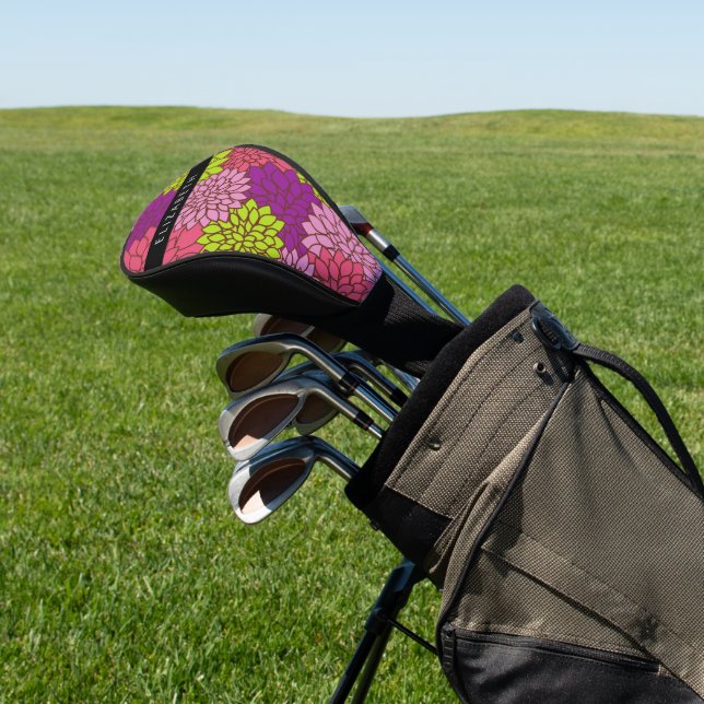 Dahlia Flowers, Colourful Flowers, Your Name Golf Head Cover (In Situ)